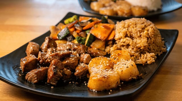 Hibachi Steak and Scallop.
