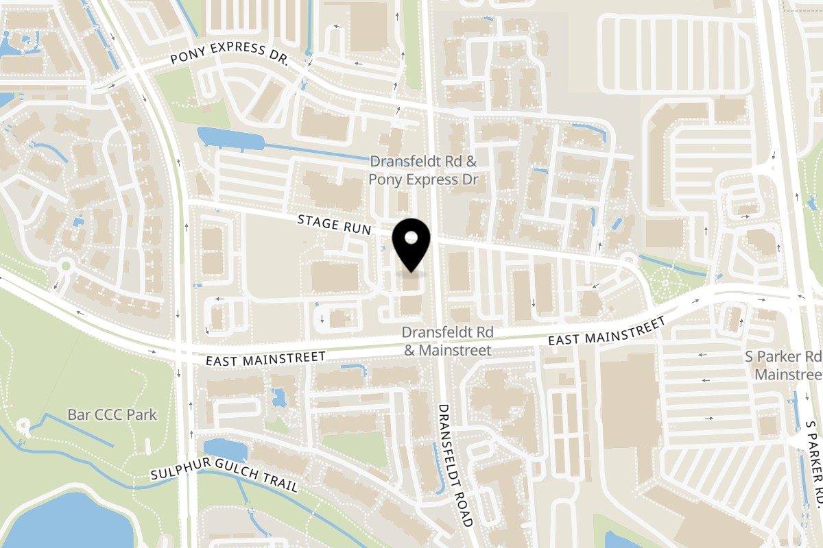 Map showing the location of Hiratori Hibachi Express Ramen Yakitori on 18671 Mainstreet D in Parker